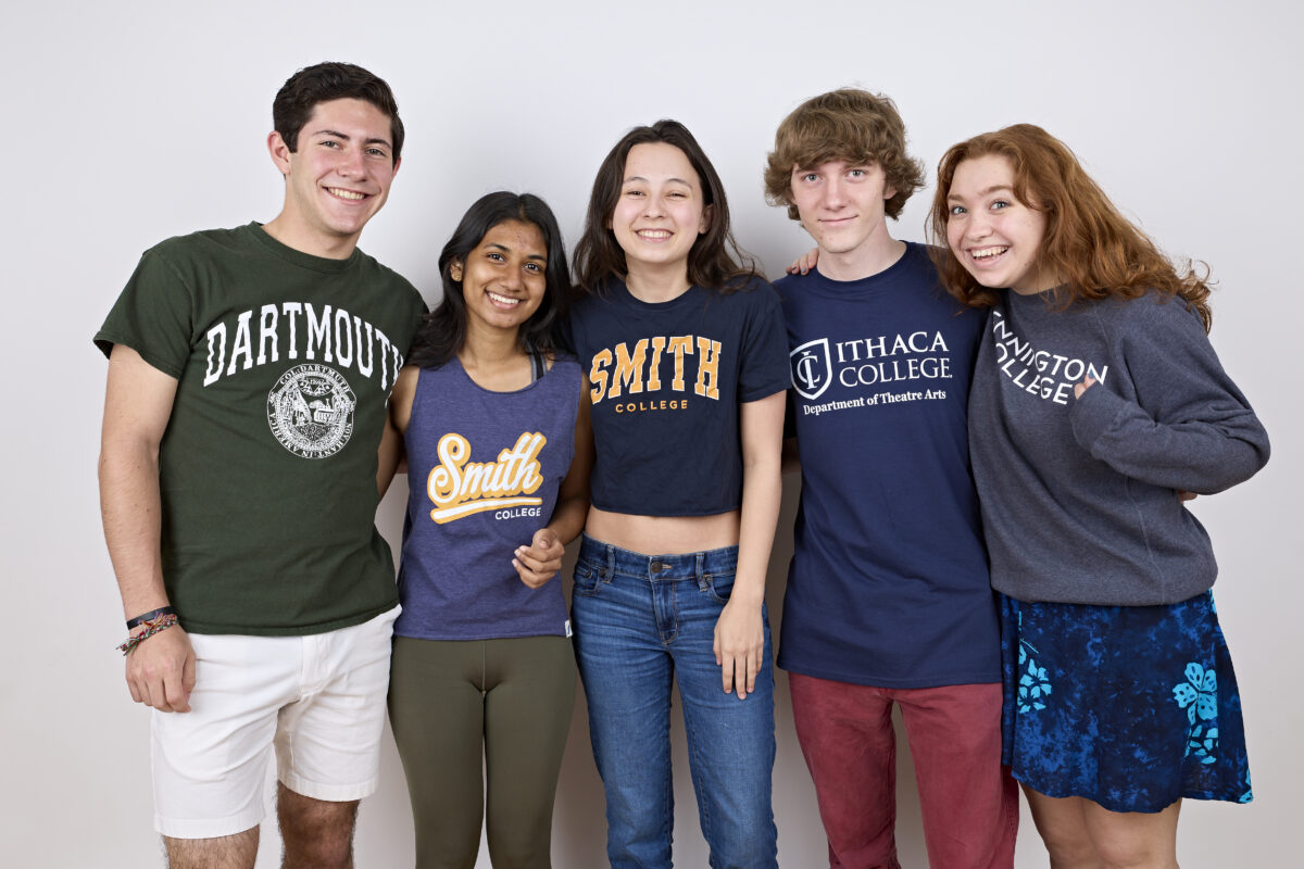 12th grade students in their college shirts