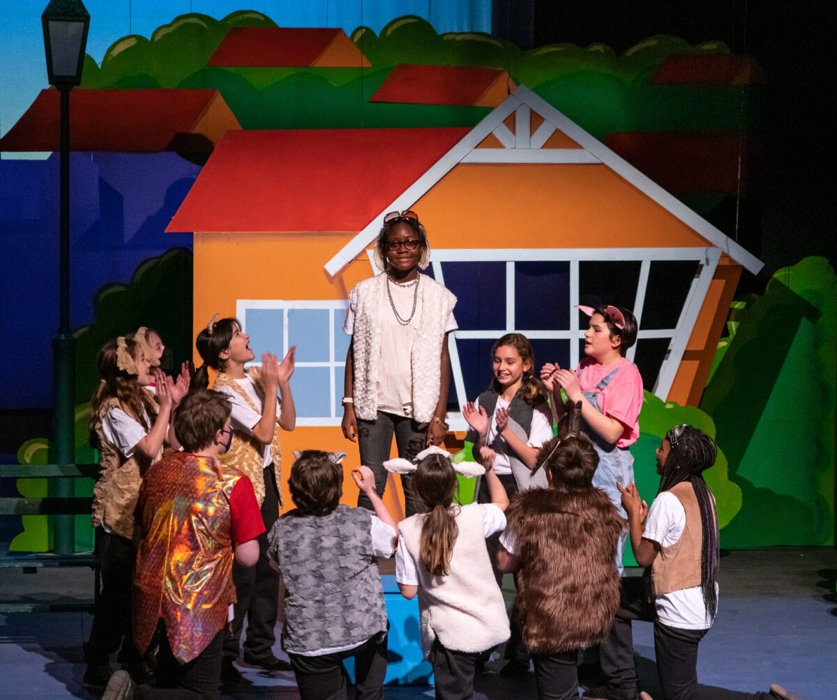 middle school students in play