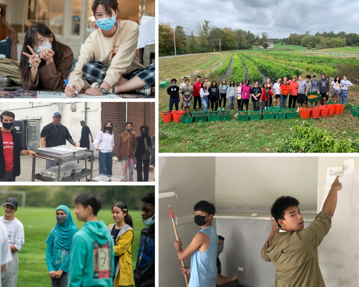 collage of students during day of service