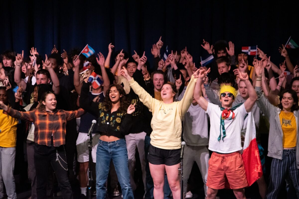 students celebrating