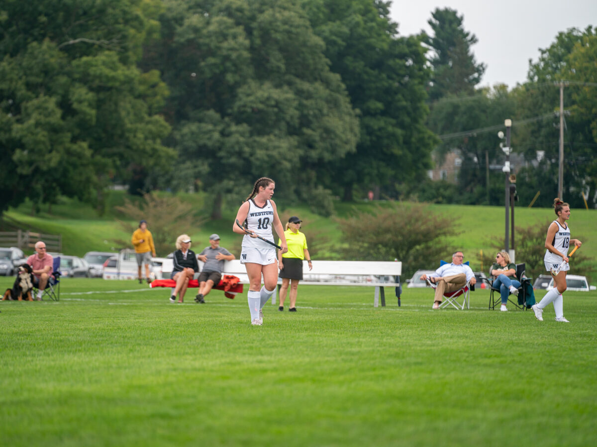 Girls Field Hockey team during a game